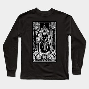 V. The Hierophant Tarot Card | Obsidian and Pearl Long Sleeve T-Shirt